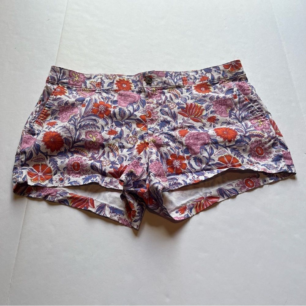 Gap Women's Shorts White Blue, Orange Multi Floral High Rise Size 16